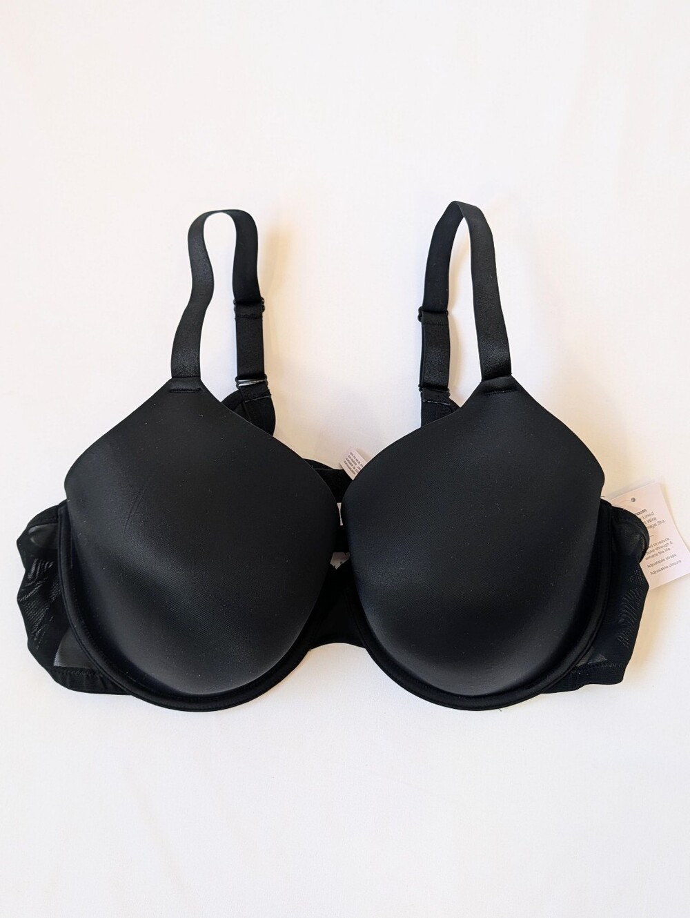 Auden Smooth Comfort Wire Demi Bra Women's 44D Black Lightly Lined NWT